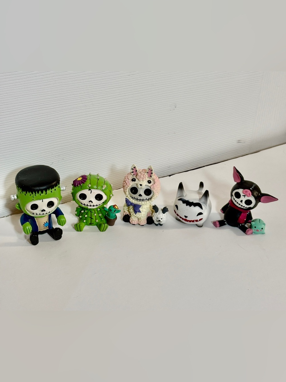 5 Furrybones Cold Cast Resin Figurines by Summit Collection Hand Painted 3”-4”